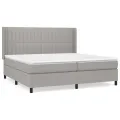 cadre de lit avec matelas Gris clair 200x200cm Tissu