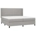 cadre de lit avec matelas Gris clair 200x200cm Tissu