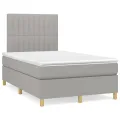 cadre de lit avec matelas Gris clair 120x200cm Tissu