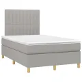 cadre de lit avec matelas Gris clair 120x200cm Tissu