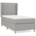 cadre de lit avec matelas Gris clair 100x200cm Tissu