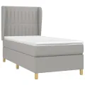 cadre de lit avec matelas Gris clair 100x200cm Tissu