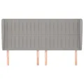 Tête de lit avec oreilles Gris clair 203x23x118/128 cm Tissu