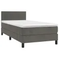 cadre de lit avec matelas LED Gris foncé 100x200 cm