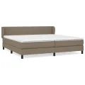 cadre de lit avec matelas Taupe 200x200 cm Tissu