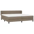 cadre de lit avec matelas Taupe 200x200 cm Tissu