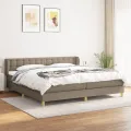 cadre de lit avec matelas Taupe 200x200 cm Tissu