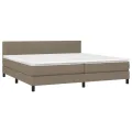 cadre de lit avec matelas Taupe 200x200 cm Tissu