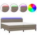 cadre de lit et matelas et LED Taupe 200x200cm Tissu