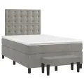 cadre de lit et matelas gris clair 120x190cm velours