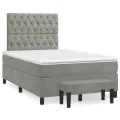 cadre de lit et matelas gris clair 120x190cm velours