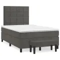 cadre de lit et matelas gris foncé 120x190cm velours