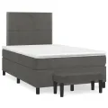 cadre de lit et matelas gris foncé 120x190cm velours