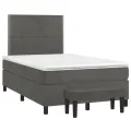cadre de lit et matelas gris foncé 120x190cm velours