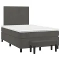 cadre de lit et matelas gris foncé 120x190cm velours