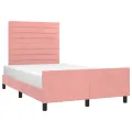 Cadre de lit avec tête de lit rose 120x190 cm velours