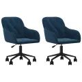Chaises pivotantes à manger lot de 2 Bleu Velours