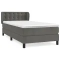 cadre de lit avec matelas Gris foncé 100x200 cm