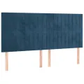Cadre de lit avec tête de lit Bleu foncé 180x200 cm Velours
