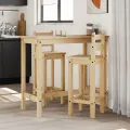 Chaises de bar 2 pcs bois de pin solide