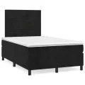cadre de lit avec matelas noir 120x190 cm velours