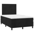 cadre de lit avec matelas noir 120x190 cm velours