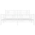 Cadre de lit métal avec tête de lit/pied de lit blanc 183x213cm