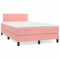 cadre de lit avec matelas rose 120x190 cm velours