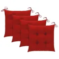 Chaises à dîner d'extérieur 4 pcs avec coussins Acacia massif