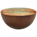 Table basse Forme de bol avec base en acier Bois recyclé