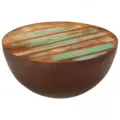 Table basse Forme de bol avec base en acier Bois recyclé