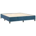 cadre de lit et matelas Bleu foncé 180x200cm Velours