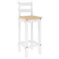 Chaises de bar 2 pcs blanc bois de pin solide