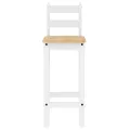 Chaises de bar 2 pcs blanc bois de pin solide