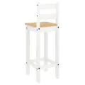 Chaises de bar 2 pcs blanc bois de pin solide