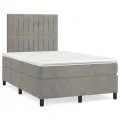 cadre de lit et matelas gris clair 120x190cm velours