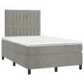 cadre de lit et matelas gris clair 120x190cm velours
