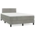 cadre de lit et matelas gris clair 120x190cm velours