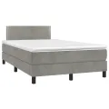 cadre de lit et matelas gris clair 120x190cm velours
