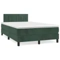 cadre de lit avec matelas vert foncé 120x190 cm