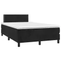 cadre de lit avec matelas noir 120x190 cm velours
