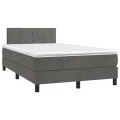 cadre de lit et matelas gris foncé 120x190cm velours