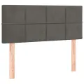 cadre de lit et matelas gris foncé 120x190cm velours