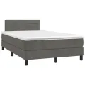 cadre de lit et matelas gris foncé 120x190cm velours