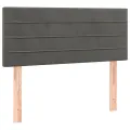cadre de lit et matelas gris foncé 120x190cm velours