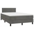 cadre de lit et matelas gris foncé 120x190cm velours