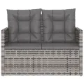 Banc de jardin avec coussins Gris 105 cm Résine tressée