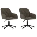 Chaises pivotantes à manger lot de 2 Gris foncé Velours