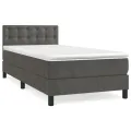 cadre de lit avec matelas Gris foncé 100x200 cm