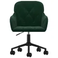 Chaises pivotantes à manger lot de 2 Vert foncé Velours